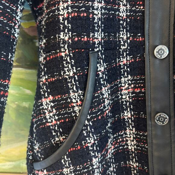 New Maje Paris Renafay Plaid Tweed Bouce Mini Dress Women’s Medium - Picture 7 of 15